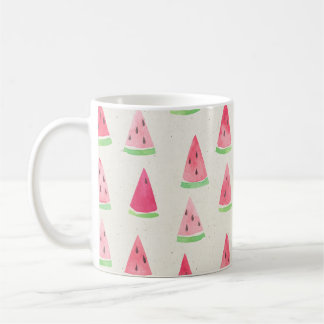 Caneca De Café Melancia branca: padrão de aquarelas sem costura.