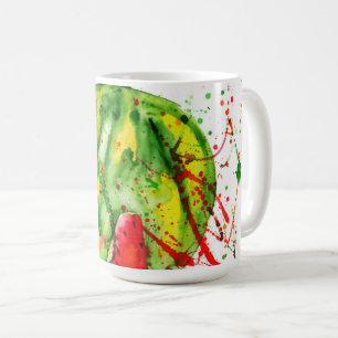 Caneca De Café melancia de cor d'água brilhante abstrato