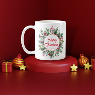 Caneca De Café melancia de natal cor-de-água inverno verde chic