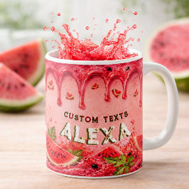 Caneca De Café Melancia de Verão Festa Retro Fruta Favor Personal