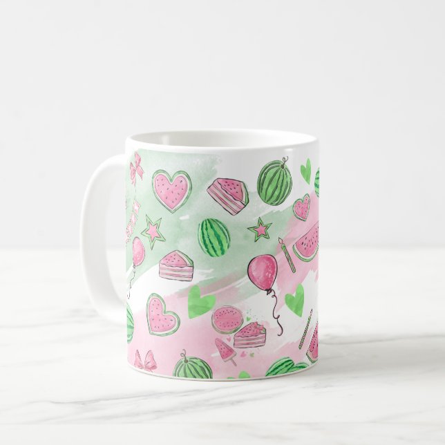 Caneca De Café Melancia — Diversão de Verão Café Mug (Frente Esquerda)