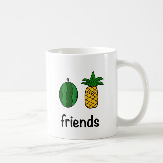 Caneca De Café Melancia e Abacaxi Amigos de Café Mug (Direita)
