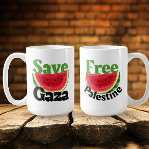 Caneca De Café Melancia Livre Palestina Salva Gaza