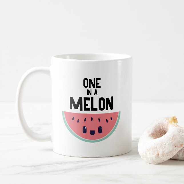 Caneca De Café Melancia One In A Melon Fofa (Com Donut)