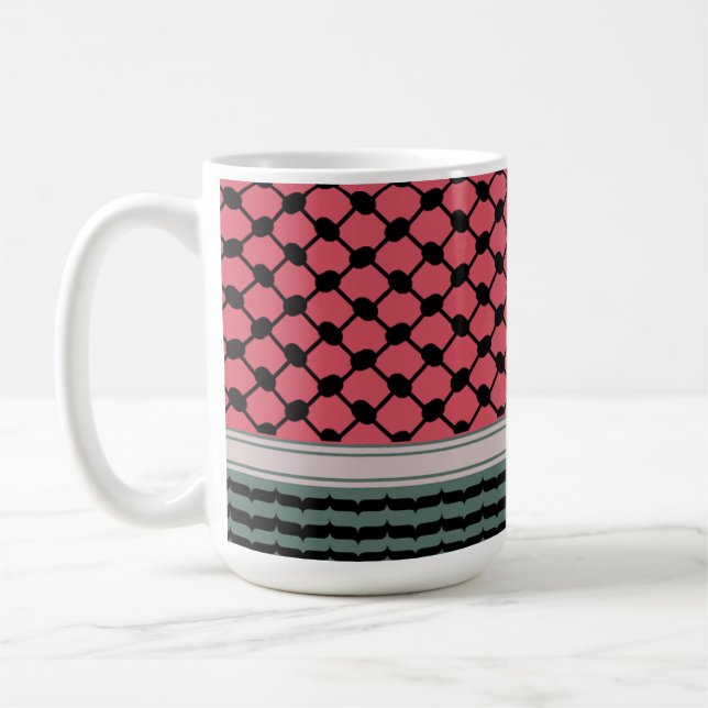 Caneca De Café Melancia palestiniana Hatta Keffiyeh Kufiya Folk (Esquerda)
