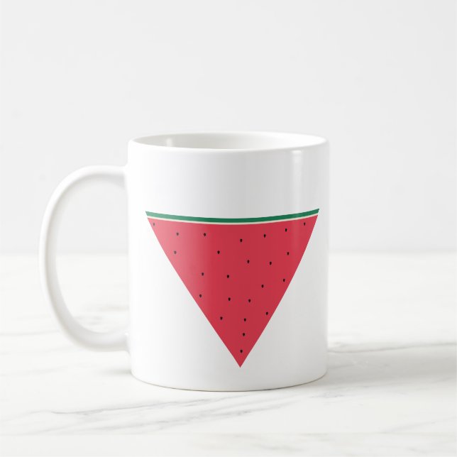 Caneca De Café Melancia sobre resistência ao triângulo vermelho i (Esquerda)