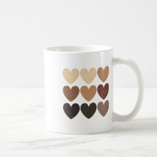 Caneca De Café Melanin Skin Tone Hearts Junten Black History