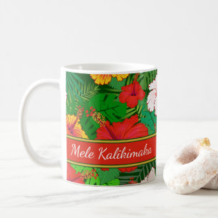 Caneca De Café Mele Kalikimaka Colorful Hawaiian Foliday