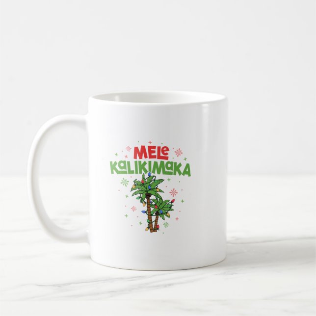 Caneca De Café Mele Kalikimaka Havaiana Palm-Light (Esquerda)