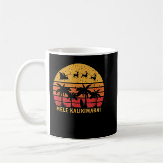 Caneca De Café Mele Kalikimaka Retro Havaiana Família Natal Va
