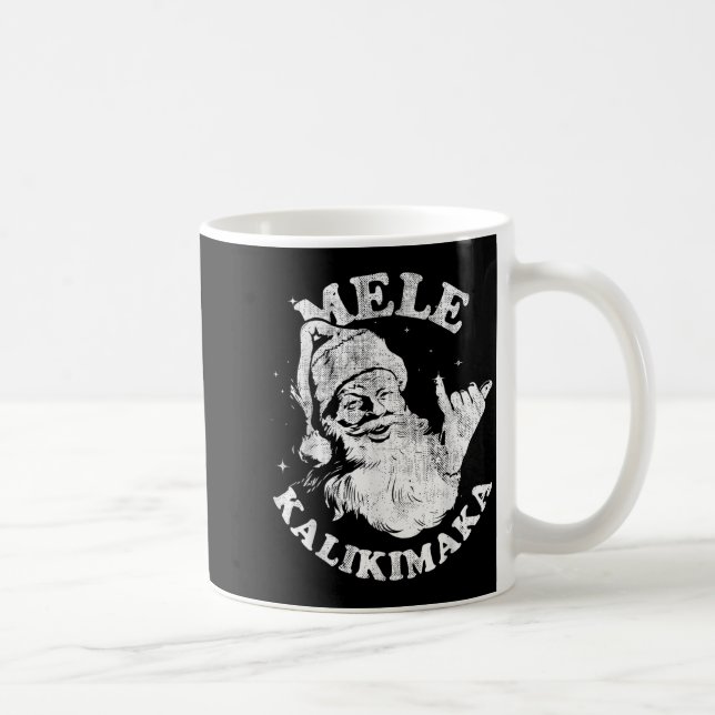 Caneca De Café Mele Kalikimaka Retro Hawaii Santa Aloha Christmas (Direita)
