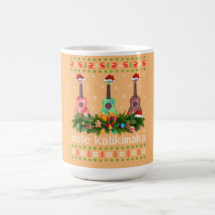 Caneca De Café Mele Kalikimaka Ukulele Guitar Gift Ugly Ukulele