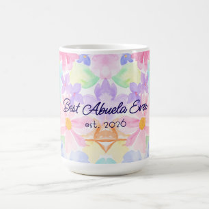 Caneca De Café Melhor Abuela Dia das Mães Floral Aquarela