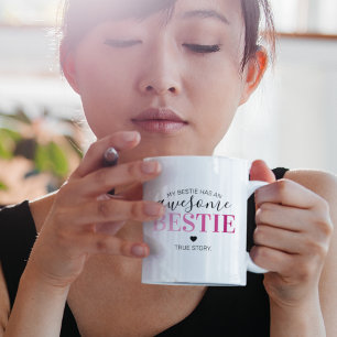 Caneca De Café Melhor Amiga Incrível Melhores Amigas Rosa