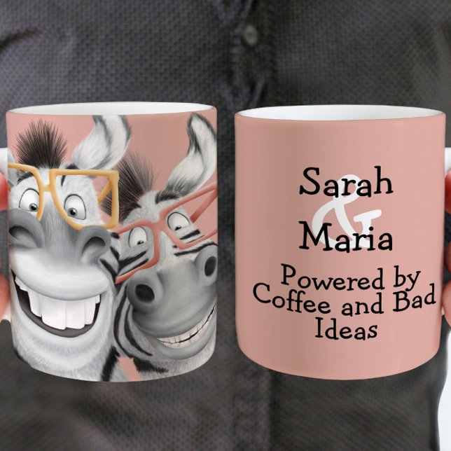Caneca De Café Melhor Amiga Zebras Engraçado (Criador carregado)