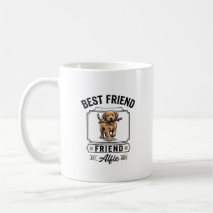 Caneca De Café Melhor Amigo Alfie Design Vintage Amante de Cães_1