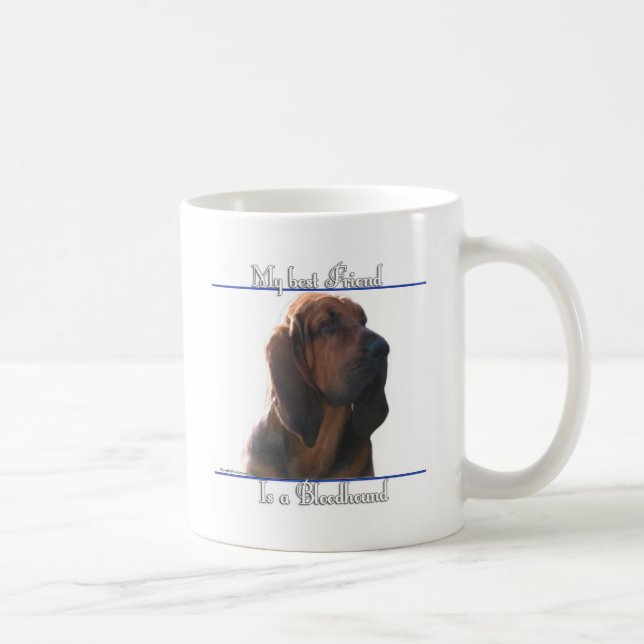 Caneca De Café Melhor Amigo Bloodhound; Presentes Bloodhound;  (Direita)