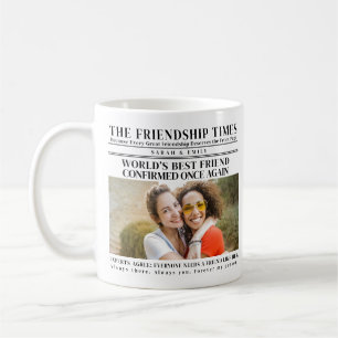 Caneca De Café Melhor Amigo Foto Preto Branco Vintage Jornal