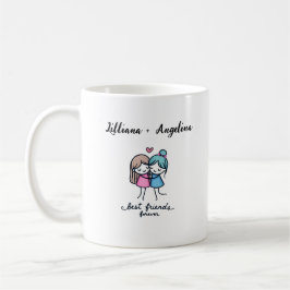 Caneca De Café Melhor Amigos Personalizados para Sempre - Nome Pe
