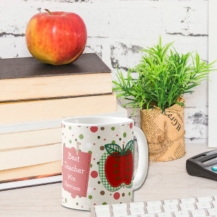 Caneca De Café Melhor Apple de Professora Personalizada