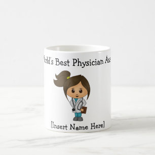 Caneca De Café Melhor Assistente Médico do Mundo - Mulher Brunett