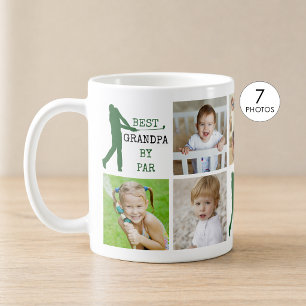 Caneca De Café Melhor Avô de Golfe pelo PAR 7 Colagem de Fotos