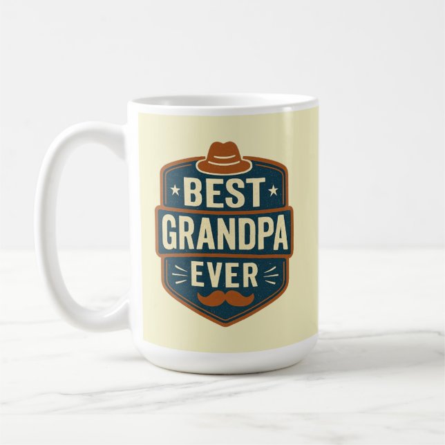 Caneca De Café Melhor avô de todos crachá retrô (Esquerda)