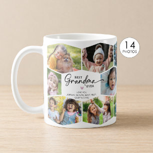 Caneca De Café Melhor Avó de Todos os Tempos 14 Colagem de Fotos 