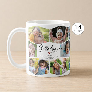 Caneca De Café Melhor Avô de Todos os Tempos 14 Colagem de Fotos