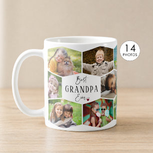 Caneca De Café Melhor Avô de Todos os Tempos 14 Colagem de Fotos 