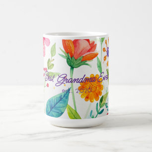 Caneca De Café Melhor Avó Dia das Mães Floral Brilhante