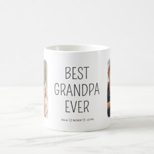 Caneca De Café Melhor Avô do Mundo Colagem de Fotos Minimalista
