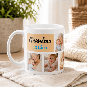 Caneca De Café Melhor Avó do Mundo Foto Colagem   Avós