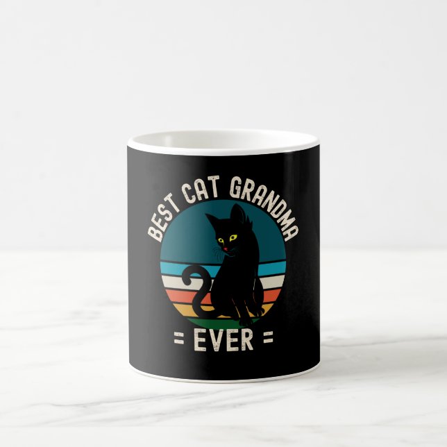 Caneca De Café Melhor Avó Gato Alguma Vez Engraçado Gato Negro (Centro)