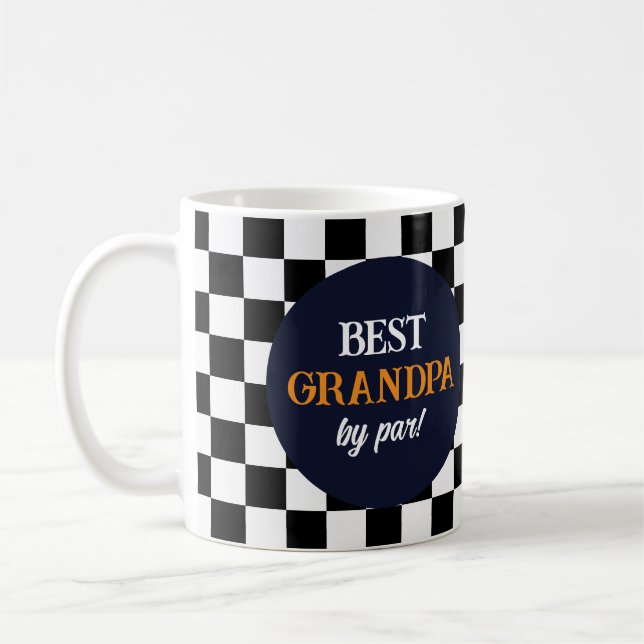 Caneca De Café Melhor Avô Negro e Laranja Branco Moderno (Esquerda)