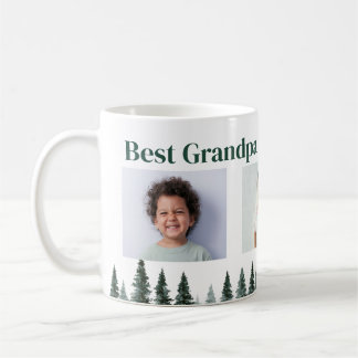 Caneca De Café Melhor Avô Três Fotos Árvores Evergreen Café Mu