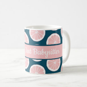 Caneca De Café Melhor Babysitter Pink Citrus Mug do Mundo