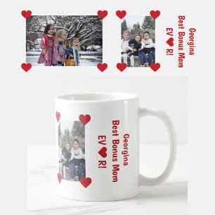 Caneca De Café Melhor Bônus Mãe JÁ Amor Coração 2 Fotos