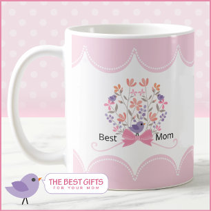 Caneca De Café Melhor Buquê Floral de Mãe Dia de as mães Personal