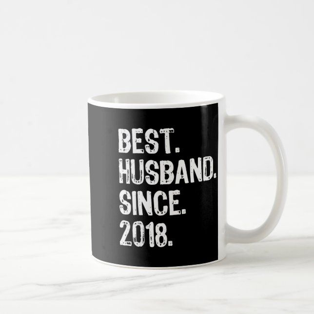 Caneca De Café Melhor Camisa Marido Desde 2018 1º Casamento (Direita)