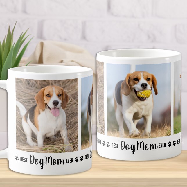 Caneca De Café Melhor Cão Mãe Já Personalizada 3 Pet Picture (Criador carregado)