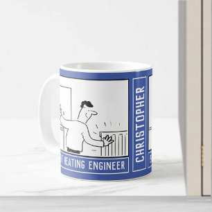 Caneca De Café Melhor Cartoon de Engenheiro de Aquecimento com a 