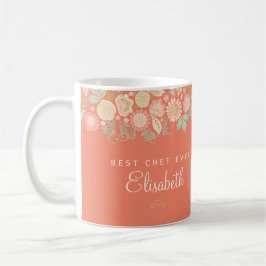 Caneca De Café Melhor chef de todos os tempos nome personalizado 