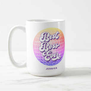 Caneca De Café Melhor Chefe de Todos os Tempos   Bola de Discotec