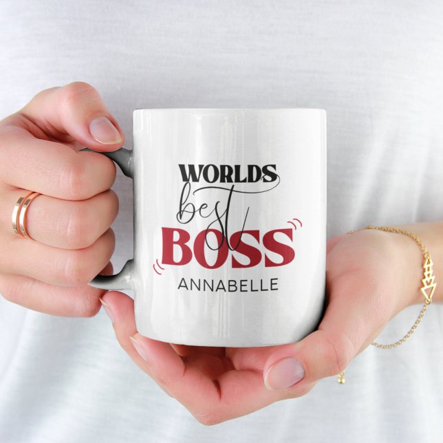 Caneca de Café Melhor Chefe do Mundo (Criador carregado)