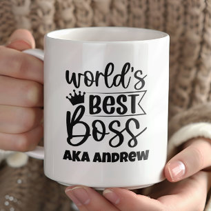 Caneca De Café Melhor Chefe do Mundo Personalizado