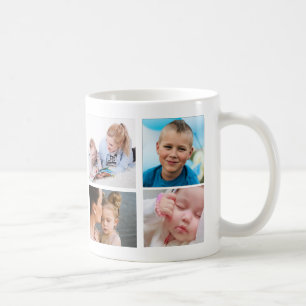 Caneca De Café Melhor Colagem de Fotografias da Mãe 4 Personaliza