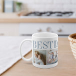 Caneca De Café Melhor Colagem de Fotografias do Pai Ever 4<br><div class="desc">Crie um doce guardião para um pai amado este Dia de os pais com este simples design que apresenta quatro das suas fotos favoritas. O "Melhor Pai Nunca" aparece no topo em tons de azul.</div>