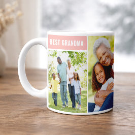 Caneca De Café Melhor Colagem de Fotos Avó Rosa