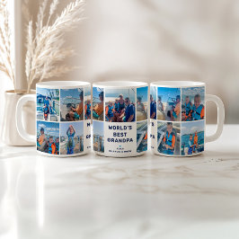 Caneca De Café Melhor Colagem de Fotos do Marinho Moderno do Avô